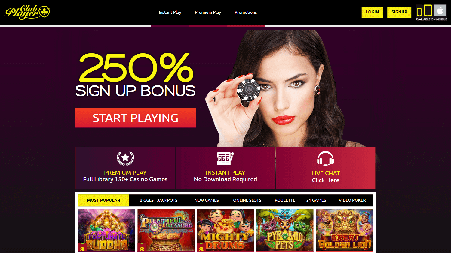 Club Player Casino Desktop screenshot